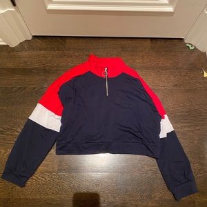 cropped zip up sweater